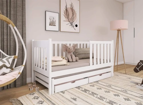 KAJA 80x180 white double trundle bed Lano Furniture