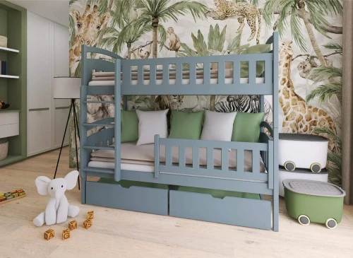 IGNAŚ 80x190 grey bunk bed Lano Furniture