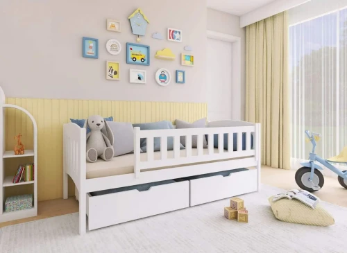 GUCIO 80x180 bílá jednolůžková dětská postel Lano Nábytek