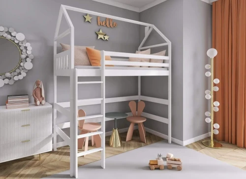 GLORIA 90x190 white loft single children’s bed Lano Furniture