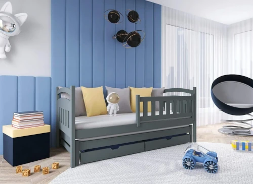 GALAXY 90x180 graphite double trundle bed Lano Furniture