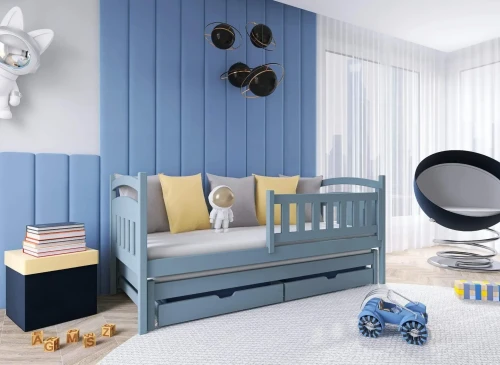 GALAXY 90x190 grey double trundle bed Lano Furniture