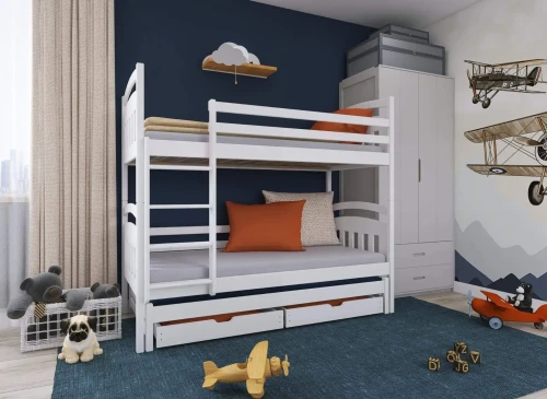ALAN 90x190 white bunk bed Lano Furniture