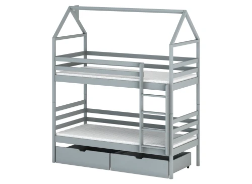 ALEX 80x200 popelavá patrová postel Lano Nábytek
