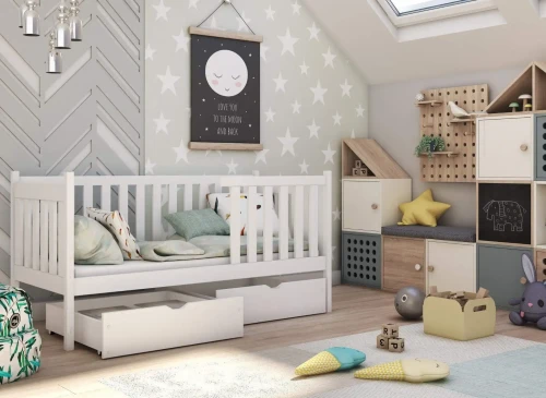 ALICJA 90x180 white single children’s bed Lano Furniture