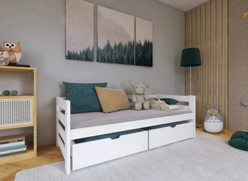ERGO 80x180 white single children’s bed Lano Furniture