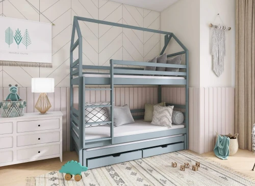 DALIA 80x170 grey house bunk bed Lano Furniture