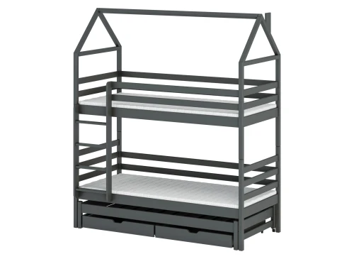 DALIA 90x190 graphite house bunk bed Lano Furniture