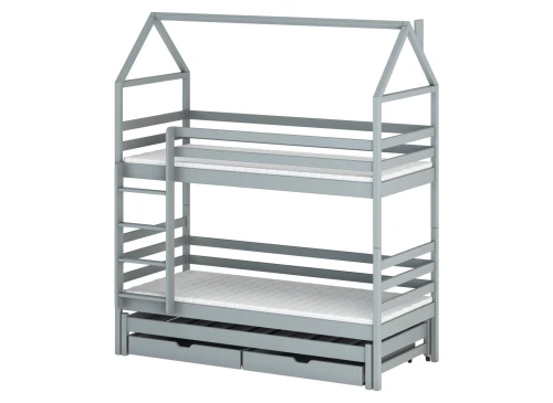 DALIA 90x200 popelavá patrová postel domečková Lano Nábytek