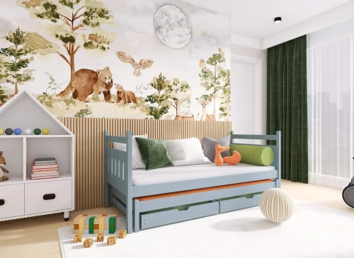 DANIEL 90x180 grey double trundle bed Lano Furniture