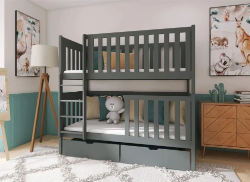 DAWID 80x180 graphite bunk bed Lano Furniture