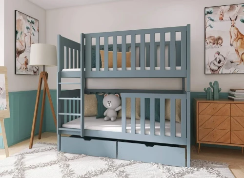 DAWID 90x180 grey bunk bed Lano Furniture
