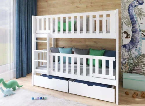 KSAWERY 80x180 bílá patrová postel Lano Nábytek