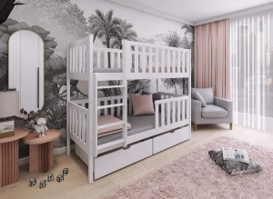 MICHALINA 90x180 bílá patrová postel Lano Nábytek