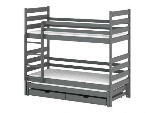 TOMI 90x190 grafitová patrová postel Lano Nábytek