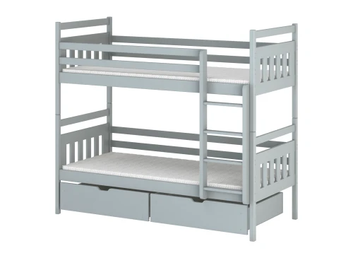 ADAŚ 90x180 popelavá patrová postel Lano Nábytek