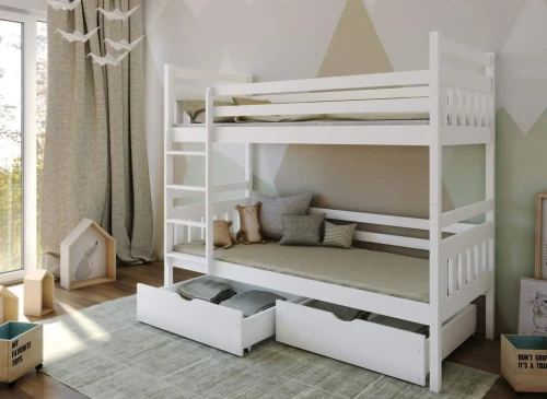 ADAŚ 90x200 white bunk bed Lano Furniture