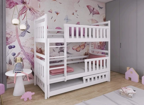 OLIWIA 90x190 bílá patrová postel Lano Nábytek
