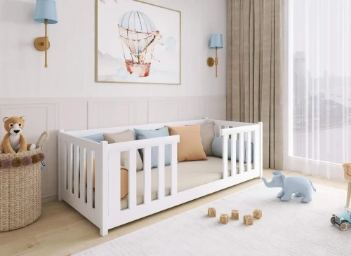 FERO 80x200 white Montessori floor children's bed Lano Furniture