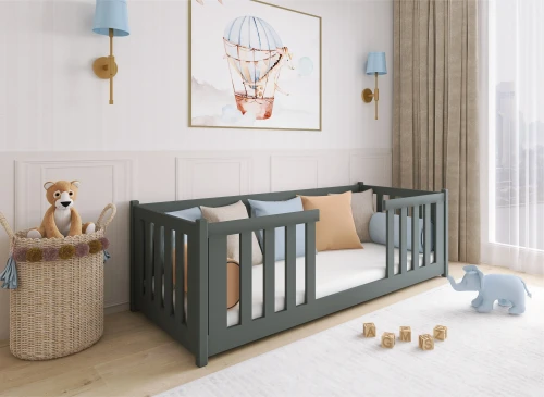 FERO 90x180 grafitová dětská postel Montessori Lano Nábytek