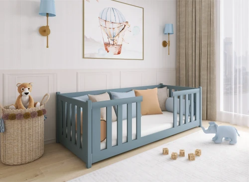 FERO 90x200 popelavá dětská postel Montessori Lano Nábytek