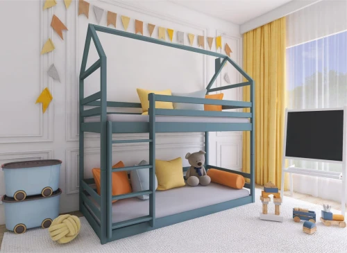 AXEL 80x170 blue house bunk bed Lano Furniture