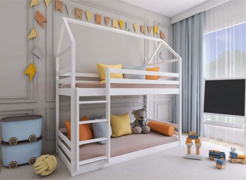 AXEL 80x200 bílá patrová postel domečková Lano Nábytek