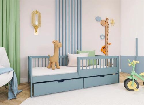 EDI 90x200 popelavá jednolůžková dětská postel Lano Nábytek