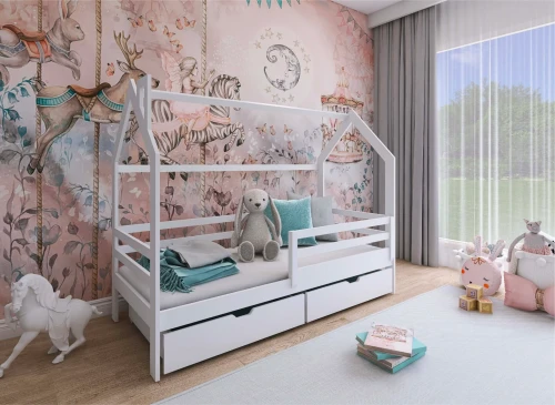 LILA 80x170 white children’s house bed Lano Furniture