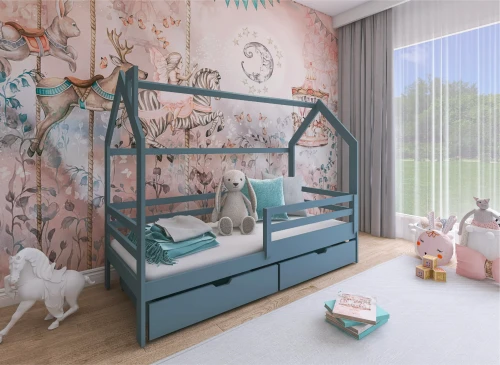 LILA 80x170 popelavá dětská postel domeček Lano Nábytek