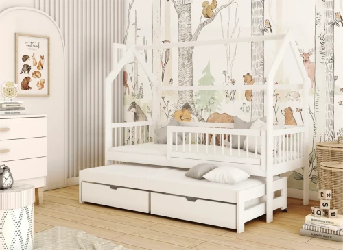 PAPI 80x180 white children's house bed Lano Furniture