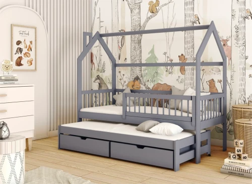 PAPI 80x180 grey children's house bed Lano Furniture