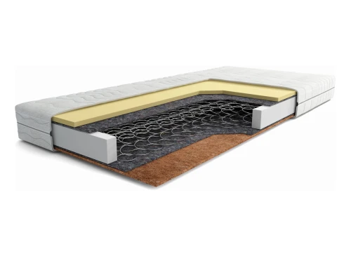 POLLO 80x180 středně tvrdá 14 cm přužinová termoreaktivní bonell matrace s kokosem Lano Nábytek