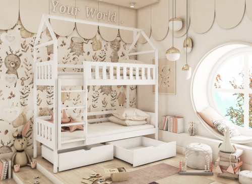 GAJA 80x170 white bunk bed Lano Furniture