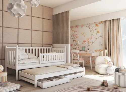 KAJA 80x180 white double trundle bed Lano Furniture