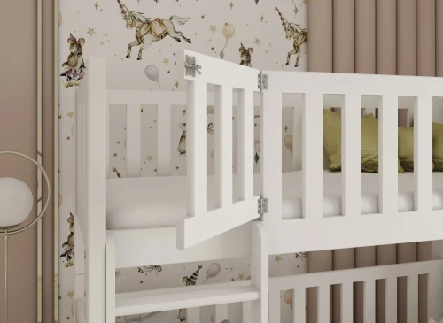 KSAWERY 80x180 bílá patrová postel Lano Nábytek