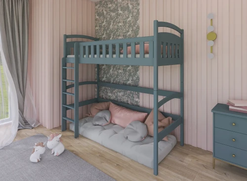 MIA 90x190 grey loft single children’s bed Lano Furniture