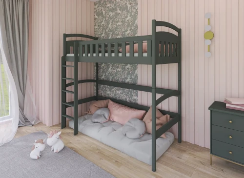 MIA 80x160 graphite loft single children’s bed Lano Furniture