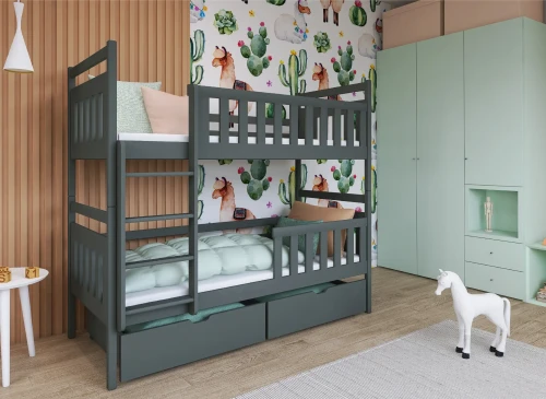 MONIKA 80x200 graphite bunk bed Lano Furniture