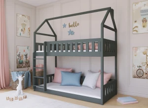 POLA 80x200 grafitová patrová postel Lano Nábytek