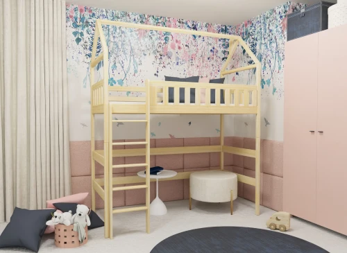 OTYLIA 80x160 borovice vyvýšená jednolůžková dětská postel Lano Nábytek