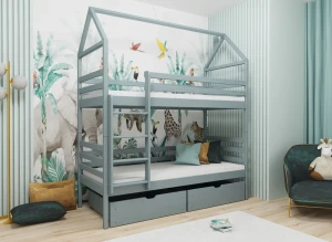 ALEX 80x200 popelavá patrová postel Lano Nábytek