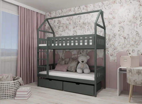 GAJA 80x200 graphite bunk bed Lano Furniture