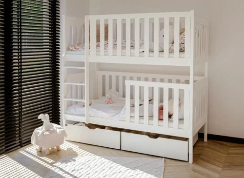 DAWID 90x190 bílá patrová postel Lano Nábytek