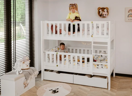 KSAWERY 80x180 bílá patrová postel Lano Nábytek