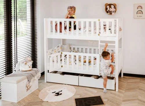 KSAWERY 80x180 bílá patrová postel Lano Nábytek