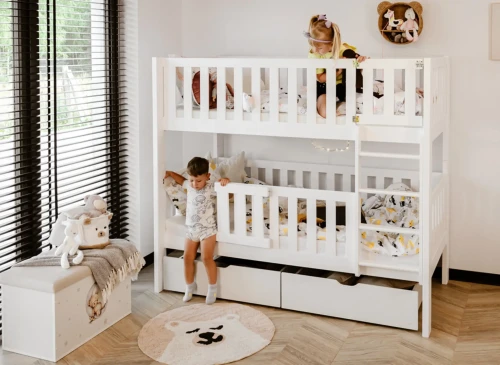 KSAWERY 80x180 bílá patrová postel Lano Nábytek