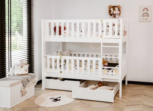 KSAWERY 80x180 bílá patrová postel Lano Nábytek