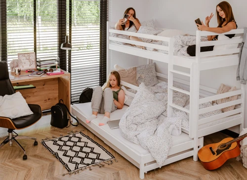 LUK 90x200 bílá patrová postel Lano Nábytek