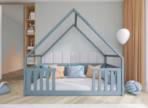 BEE 90x190 grey Montessori floor cot house bed Lano Furniture